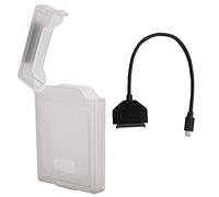 Kit de caja de protección de adaptador de disco duro SATA tipo C USB3.0 HDD SSD de 2,5 pulgadas Accesorio para computadora portátil Alta velocidad 6 Gbps Plug and Play con (Gris)