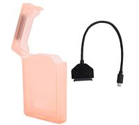 Kit de caja de protección de adaptador de disco duro SATA tipo C USB3.0 HDD SSD de 2,5 pulgadas Accesorio para computadora portátil Alta velocidad 6 Gbps Plug and Play con (Roja)