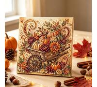 Kit de calabaza para otoño con diamantes, decoración de otoño, pintura de diamante (D)
