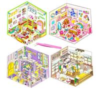 Kit de calcomanías 3D no tóxicas y seguras, terapia de escena en miniatura 3D, alivio del estrés con pinzas, creativo y divertido