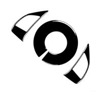 Kit de calcomanías decorativas para panel de acondicionamiento de botón de volante de ABS negro brillante compatible con Fiat 500 2008-2023 y para Abarth 595 2012-2015, 3 piezas