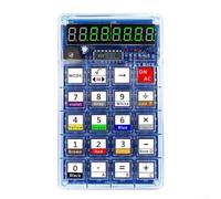 Kit de calculadora de tubo digital LED con pantalla de 7 dígitos y 51 componentes para entrenamiento de soldadura y construcción de circuitos (rojo)