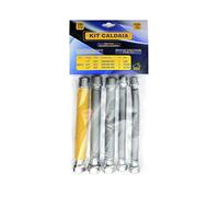 Kit de caldera extensible. tubo flexible de gas y agua de acero inoxidable de gas de agua 1/2"M/F UNI 11353 2x1 / 2" M/F 2x3 / 4"M/F DM 174