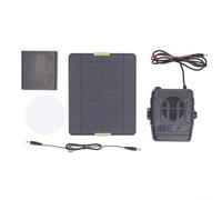 Kit de calentador de panel solar de 20 W para campamento de RV, calentador de casa de mascotas alimentado por energía solar con compartimento de batería y salida USB dual, solución de carga solar