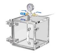 Kit de cámara de desgasificación al vacío, acrílico transparente con manómetro, caja desecadora al vacío, válvula de evacuación para estabilizar madera y siliconas