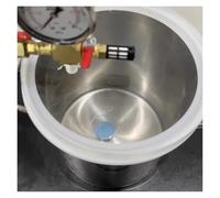 Kit de cámara de vacío de acero inoxidable for desgasificación de resina: capacidad de 6 a 100 L con tapa de acrílico transparente y manómetro de vacío preciso.(20L(25x40cm))