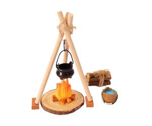 Kit De Campamento para Enanos: Juego De Trípode Y Soporte para Cacerola Pequeña | Tablero De Decoración, Taller De Maquetas, Ideal Navidad, Photobox, Escena San Valentín, Ocio Zen