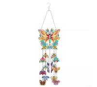 Kit de campanillas de viento de diamante DIY 5D colgante de mariposa conjunto de manualidades