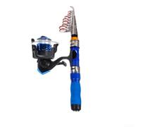 Kit de caña de pescar telescópica y carrete, poste portátil de fibra de carbono con carrete de rodamiento suave, equipo de viaje ligero para pesca en el mar, río, lago, negro (juego de 230 m)