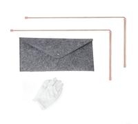 Kit de caña de radiestesia de cobre con péndulo para detección de minerales de oro y exploración paranormal de caza del tesoro (E)