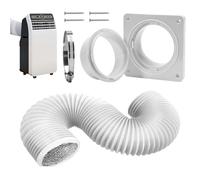 Kit de Canales De Ventilación: Manguera De Sellado De Ventana, Ajuste Del Ventilador De Techo Extensión Portátil AC | Soporte De Montaje Ajustable Aire Acondicionado, Abrazadera Universal Adaptador De