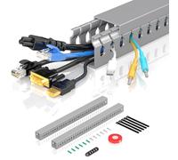 Kit de canalización de conductos de Cables Conducto de Cables de Ranura Abierta para Cable de TV Cubierta de Cables Bandeja de Cables Organizador Debajo de Escritorio (2Pack)