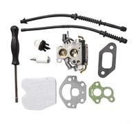 Kit de carburador 506450501 para Husqvarna 135 140 435 435E 440 440E compatible con Jonsered CS2240 CS2240S y para motosierras McCulloch CS410, incluye juntas de filtro de aire, mangueras de gasolina