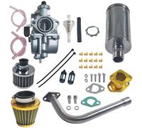 Kit de carburador Carburador VM22 con colector de admisión para escape para Kit silenciador tubo para Predator 212cc GX160 GX200 6.5hp Go Kart 196cc CT200U KT196(Amarillo)