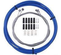 Kit de carcasa de cable de freno de bicicleta con juego de cables de cambio para bicicletas de carretera con hebras interiores de acero de alta resistencia (azul)