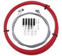 Kit de carcasa de cable de freno y cable de cambio de bicicleta de carretera con cubiertas de carcasa resistentes y juntas tóricas para una actualización completa (rojo)
