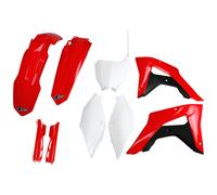 Kit de carenado UFO PLAST 9 piezas con protector de horquilla rojo/blanco/negro