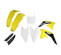 Kit de carenado UFO PLAST 9 piezas con protector horquilla amarillo/blanco/negro