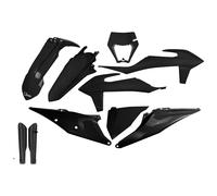 Kit de carenado UFO PLAST de 10 piezas con protector de horquilla negro