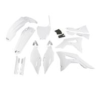 Kit de carenado UFO PLAST de 11 piezas con protector de horquilla blanco OEM