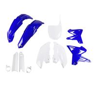 Kit de carenado UFO PLAST de 9 piezas con protector de horquilla azul/blanco