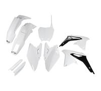 Kit de carenado UFO PLAST de 9 piezas con protector de horquilla blanco OEM