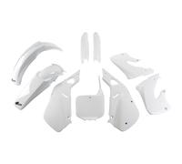 Kit de carenado UFO PLAST de 9 piezas con protector de horquilla blanco OEM
