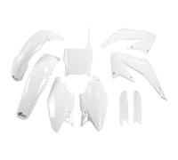 Kit de carenado UFO PLAST de 9 piezas con protector de horquilla blanco OEM