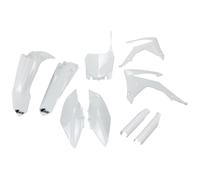 Kit de carenado UFO PLAST de 9 piezas con protector de horquilla blanco OEM