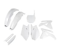 Kit de carenado UFO PLAST de 9 piezas con protector de horquilla blanco OEM