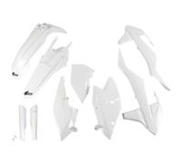 Kit de carenado UFO PLAST de 9 piezas con protector de horquilla blanco OEM