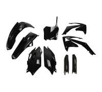 Kit de carenado UFO PLAST de 9 piezas con protector de horquilla negro