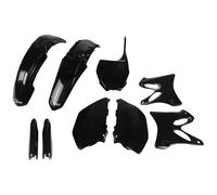 Kit de carenado UFO PLAST de 9 piezas con protector de horquilla negro