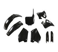 Kit de carenado UFO PLAST de 9 piezas con protector de horquilla negro