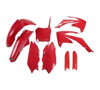 Kit de carenado UFO PLAST de 9 piezas con protector de horquilla rojo OEM 00-26