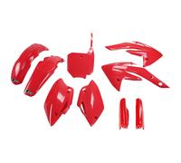 Kit de carenado UFO PLAST de 9 piezas con protector de horquilla rojo OEM 00-26