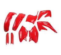 Kit de carenado UFO PLAST de 9 piezas con protector de horquilla rojo OEM 00-26