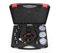 Kit de carga de acumulador de nitrógeno hidráulico, kit de llenado de nitrógeno, sistema de prueba de presión de nitrógeno con 7 acoplamientos, 3 manómetros (1500 PSI/4000 PSI/6000 PSI) y 1 manguera