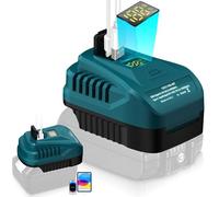 Kit de carga rápida USB de pared de 100 W para Makita 18 V, QC3.0 tipo C y puerto USB, con indicador LED, para cargador BL1830 BL1850 BL1860 (sin batería)