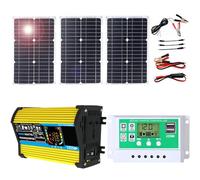 Kit de carga solar de 100 W: panel solar monocristalino con inversor portátil for autocaravanas, camping y barcos.(Unique Colour,75W)