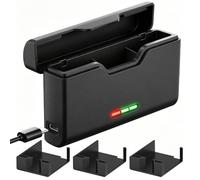 Kit de cargador de batería para GoPro Hero 12 11 10 9 negro, triple ranura tipo C, funda de carga para cámaras Go Pro Hero 12 Hero 11 Hero 10 Hero 9