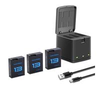 Kit de cargador de batería para GoPro Hero 13 negro, paquete de 3 baterías adicionales recargables Enduro para Go Pro Hero13 GoPro13 Estación de carga triple
