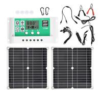 Kit de cargador de panel solar fotovoltaico flexible para energía solar móvil de emergencia con puertos USB duales, diseño plegable, alta