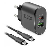 Kit De Cargador De Pared SBS 20W Con Cable USB-C USB-C