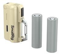 Kit de cargador SmallRig 6089 con 2 baterías 21700 de 5000 mAh, color marrón arena.