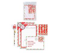 Kit de carta a Papá Noel, juego de escritura de carta a Papá Noel, dos hojas de papel A4, borrador de lápiz, una hoja de calcomanías, divertida actividad festiva, decoración de vacaciones, lista de