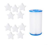 Kit de cartucho de filtro absorbente de residuos de piscina con 10 esponjas reutilizables absorbentes de aceite y 1 filtro tipo A/C para piscinas sobre el suelo (A)
