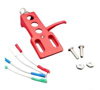 Kit de cartucho giratorio y carcasa para Audio-Technica AT3600L AT91 - Montaje de lápiz capacitivo magnético móvil con cable para reproductor de vinilo Pioneer (rojo)