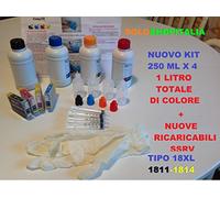 Kit de cartuchos recargables herbáceo Coche Reset + 1 litro tintas Carga originales Inkjet Cartucho 18 X L) 1811 - 1812 - 1813 - 1814 + 1 litro Total tinta Carga para Epson Expression Home XP-102 XP-202 XP-205 XP-212 XP-215 XP-225 XP-30 XP-302 Pastillas XP-312 multifuncional XP-315 XP-322 XP-325 XP-402 XP-405WH XP-412 XP-415 XP-422 XP-425 multifuncional Envío de Italia por correo urgente- asegurada traciabile