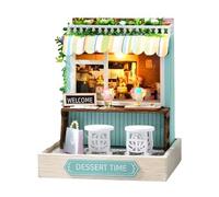 Kit de casa de muñecas, característica de decoración del hogar de Madera, 9x9x15 cm, Manualidades de Tiempo de Ocio, de Edificios pequeños, Acento de exhibición Iluminado, para Sala de es